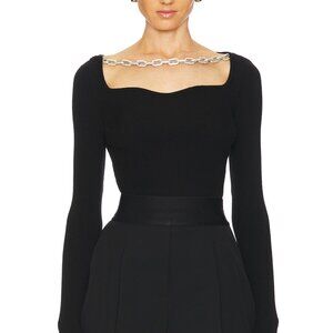 Giuseppe Di Morabito Black Long Sleeve Top with Chain Detail